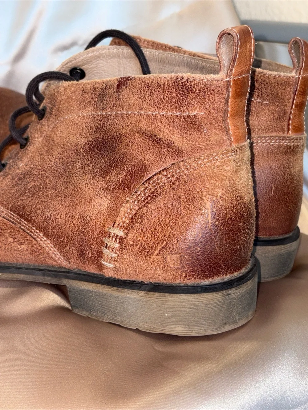 BED|STU Men's Chestnut Brown Suede Chukka Boots Men Sz 12